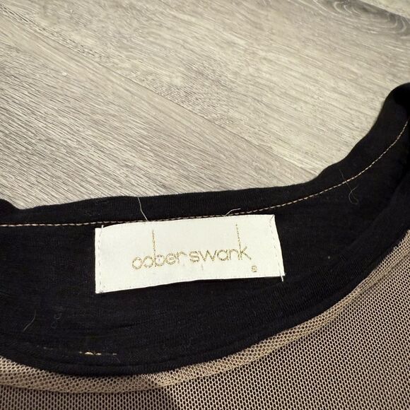 Oober Swank Black Rocker Graphic Women's Top with mesh cleavage - Picture 5 of 6